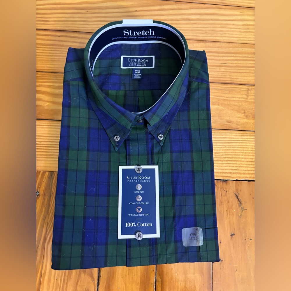 BNWT Jos A Bank plaid Collared Button Down